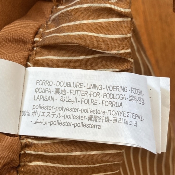 New Zara Striped High Waist Elastic Waistband Brown/Cream Boxer Shorts Medium - Picture 11 of 12